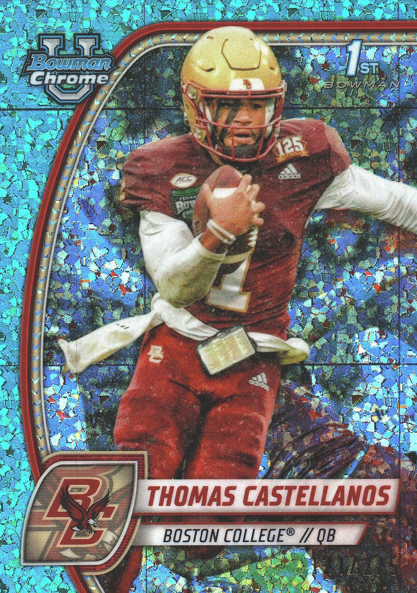 2024 Topps Bowman U Chrome Aqua Mini Diamond /275 Thomas Castellanos #172 Boston College