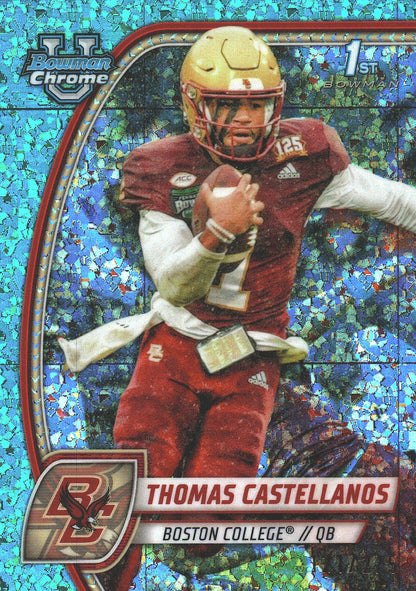 2024 Topps Bowman U Chrome Aqua Mini Diamond /275 Thomas Castellanos #172 Boston College
