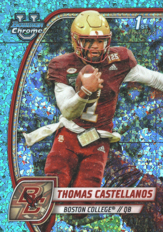 2024 Topps Bowman U Chrome Aqua Mini Diamond /275 Thomas Castellanos #172 Boston College