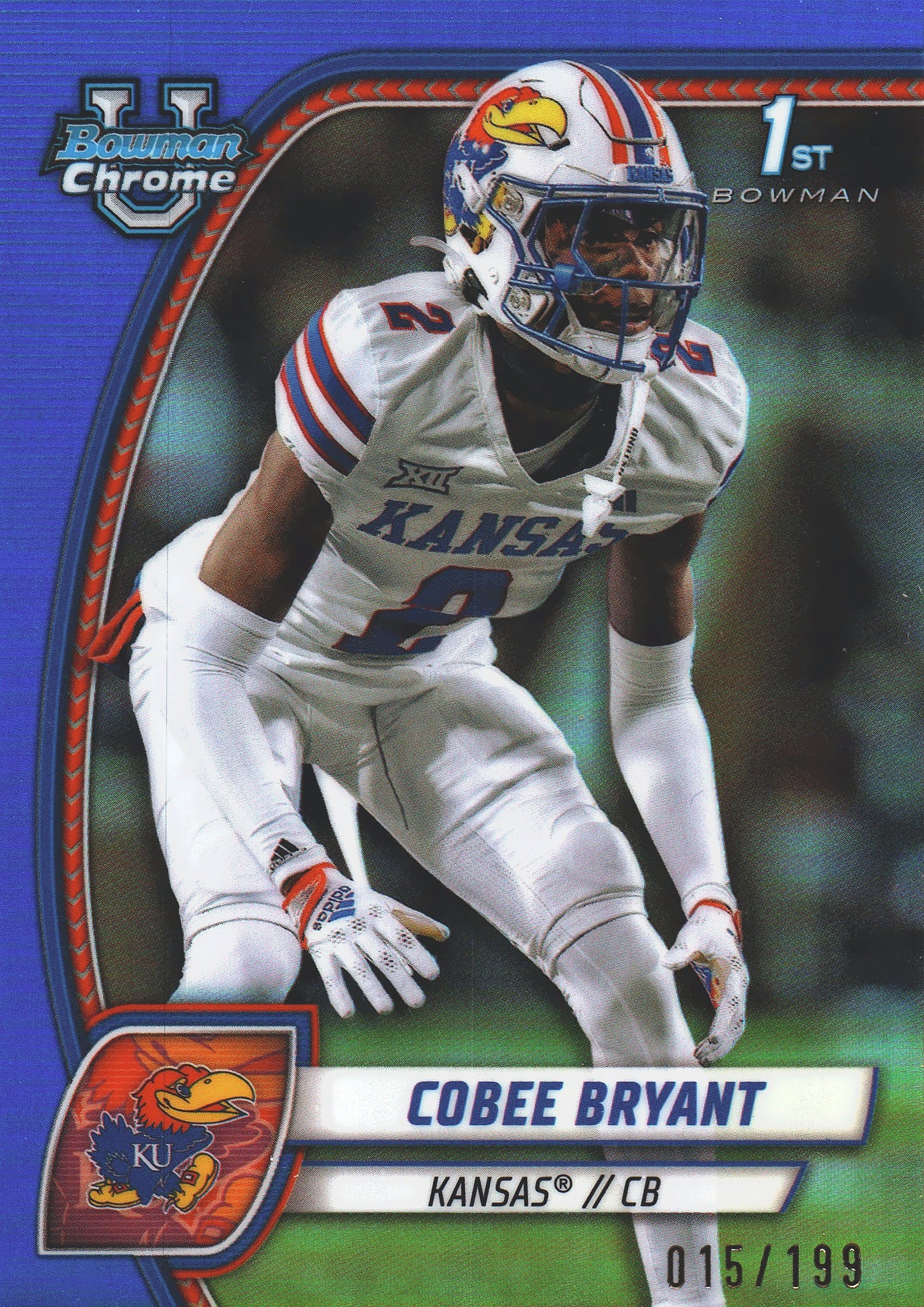 2024 Topps Bowman U Chrome Blue /199 Cobee Bryant #44 Kansas Jayhawks