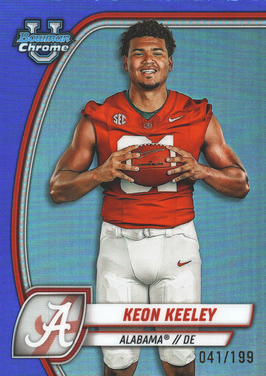 2024 Topps Bowman U Chrome Blue /199 Keon Keeley #113 Alabama Crimson Tide