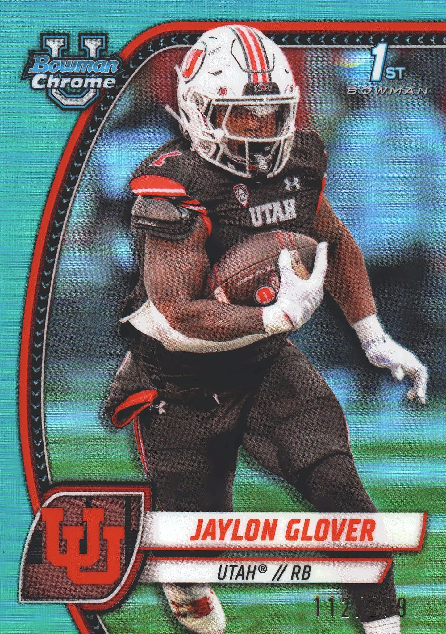 2024 Topps Bowman U Chrome Aqua /299 Jaylon Glover #97 Utah Utes