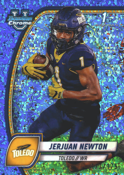 2024 Topps Bowman U Chrome Blue Mini Diamond /175 Jerjuan Newton #98 Toledo Rockets