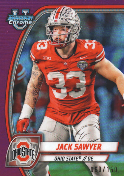 2024 Topps Bowman U Chrome Pink /150 Jack Sawyer #79 Ohio State Buckeyes
