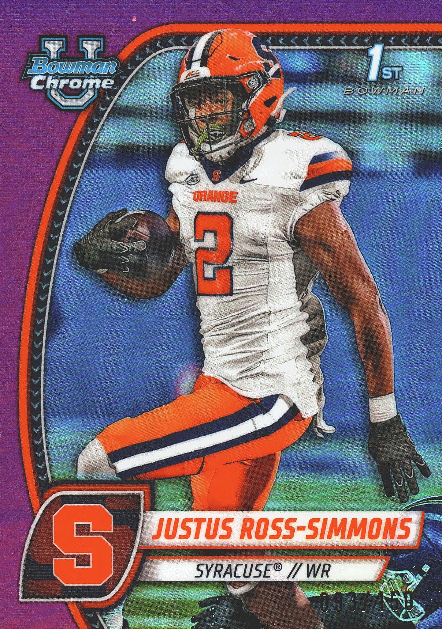 2024 Topps Bowman U Chrome Pink /150 Justus Ross-Simmons #109 Syracuse Orange