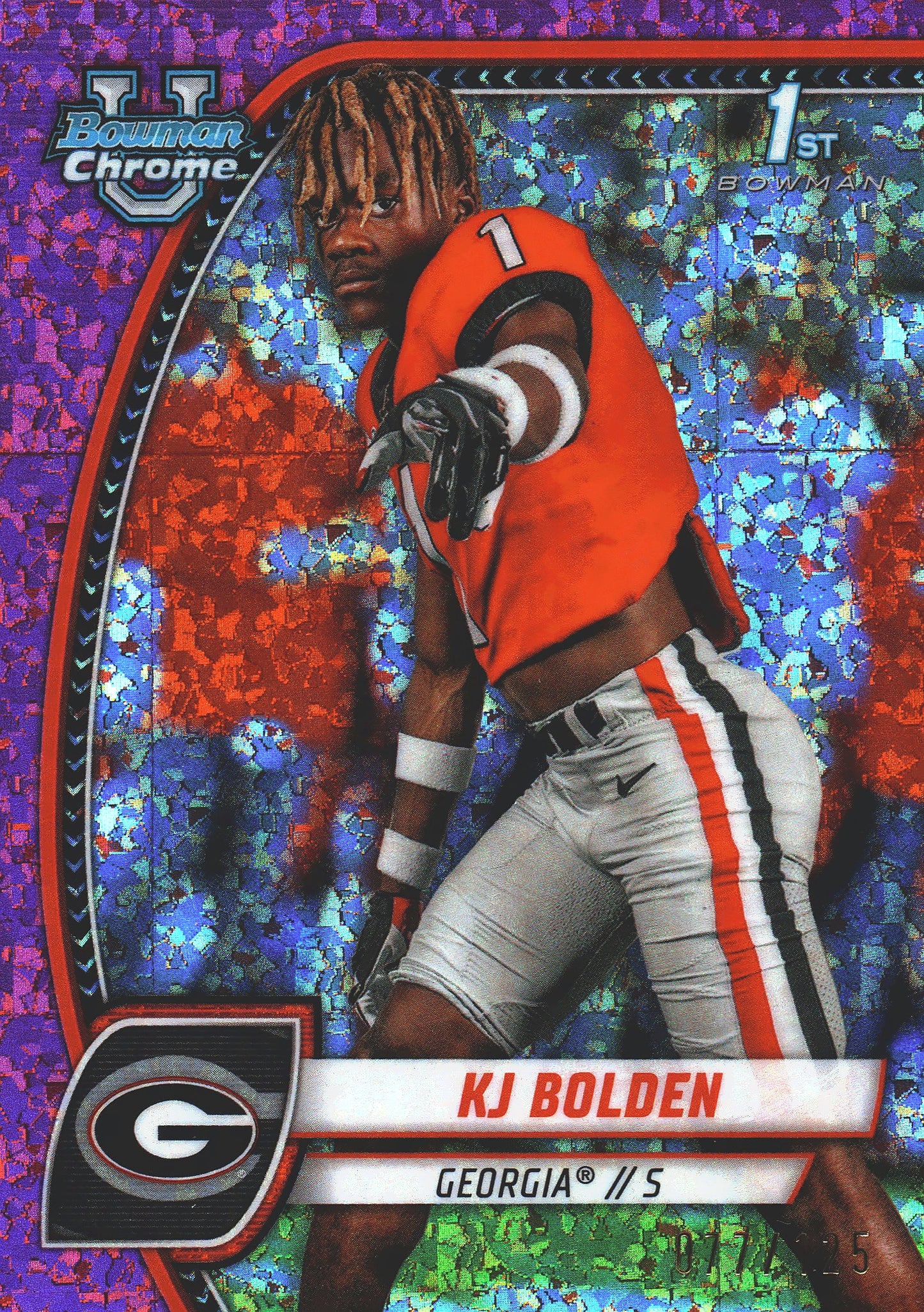 2024 Topps Bowman U Chrome Pink Mini Diamond /125 KJ Bolden #115 Georgia Bulldogs