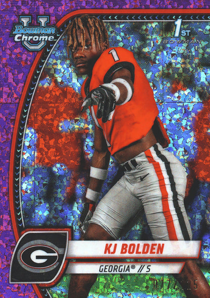2024 Topps Bowman U Chrome Pink Mini Diamond /125 KJ Bolden #115 Georgia Bulldogs