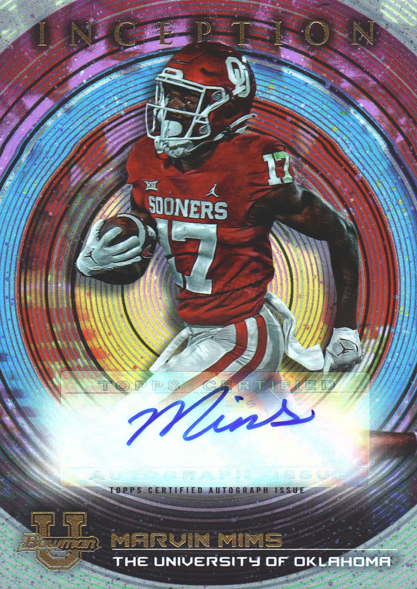 2023 Topps Bowman Inception Autograph Marvin Mims #BIA-MMS Oklahoma Sooners