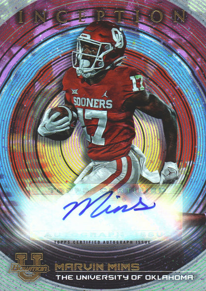 2023 Topps Bowman Inception Autograph Marvin Mims #BIA-MMS Oklahoma Sooners