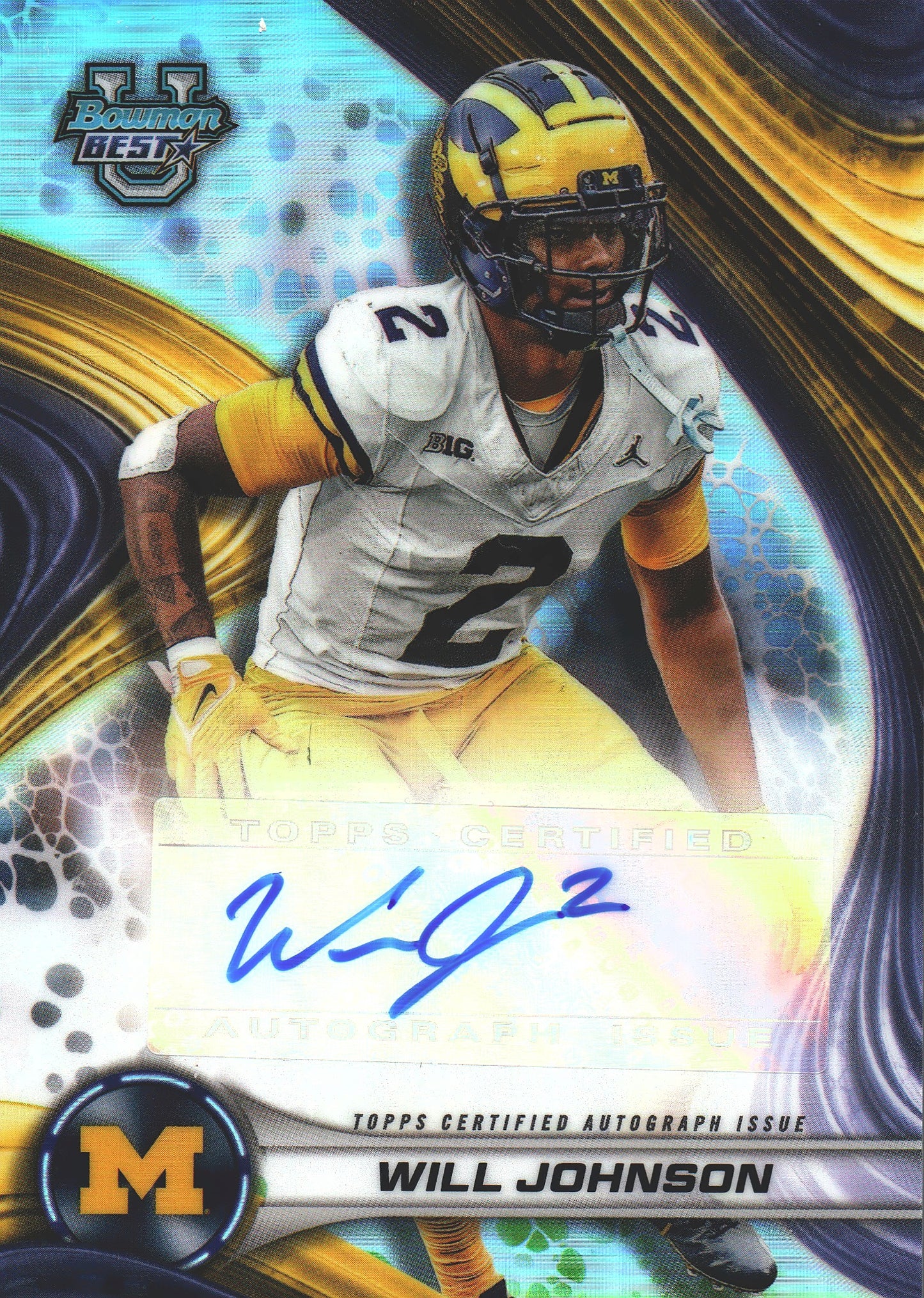 2024 Topps Bowman's Best Autograph Will Johnson #BOA-WJ Michigan Wolverines