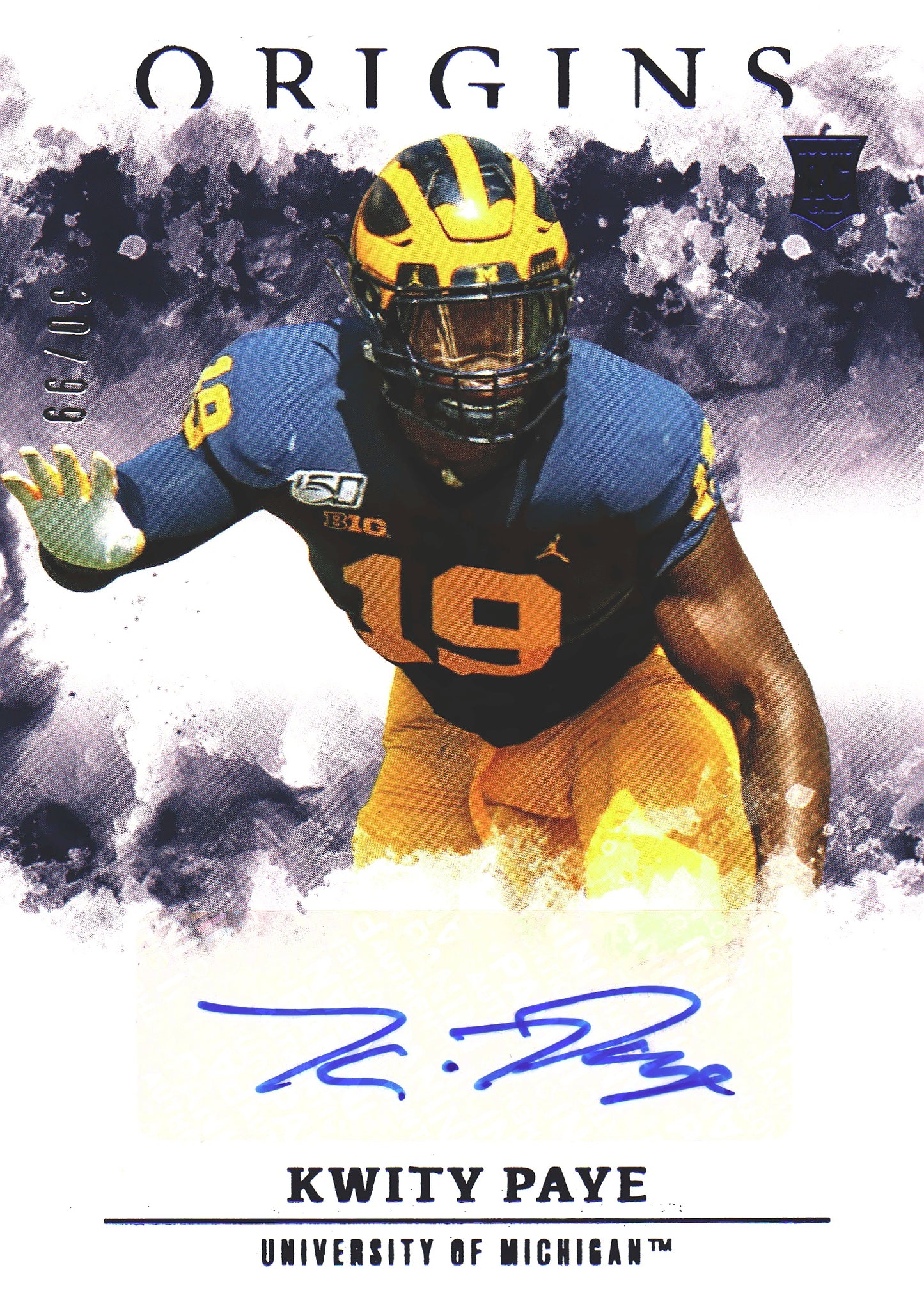2021 Panini Origins Autograph /99 Kwity Paye #OA-KWP Michigan Wolverines