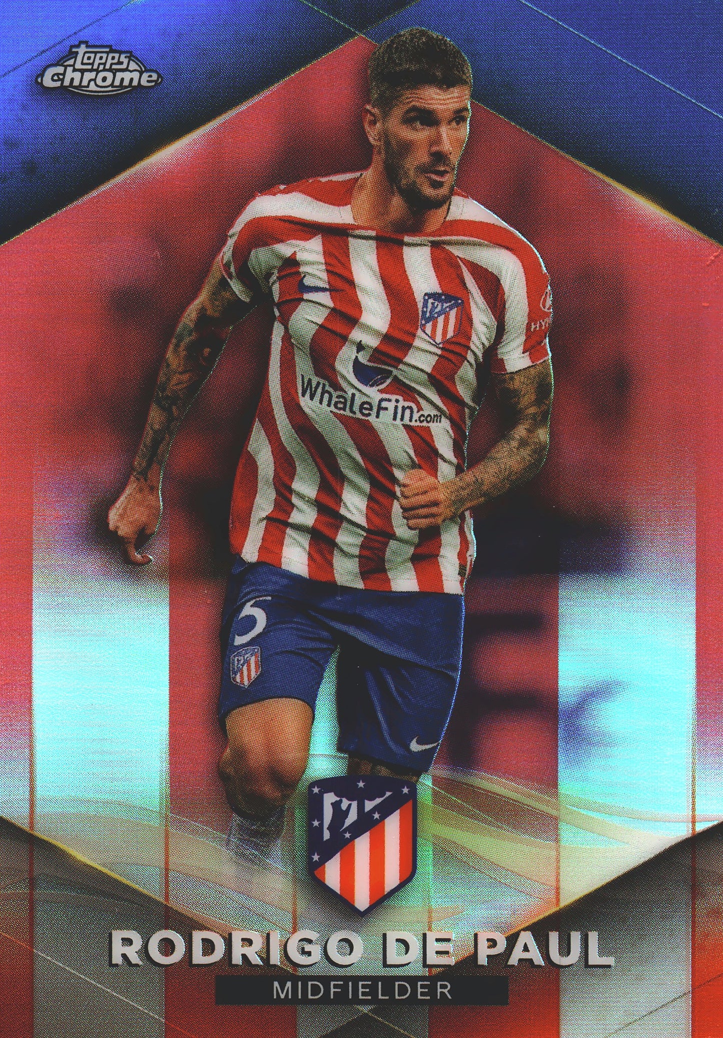 2022 Topps Chrome Set Rodrigo De Paul Red /25 #10 Atlético de Madrid