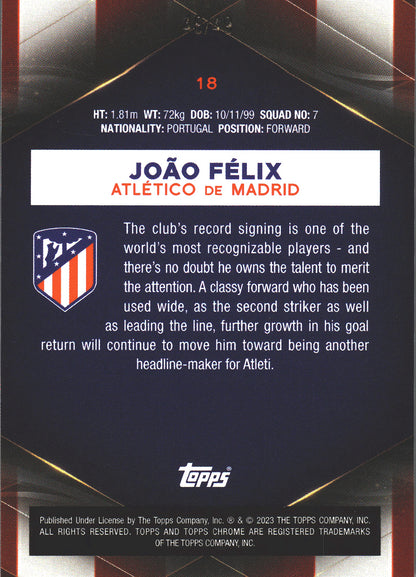 2022 Topps Chrome Set João Félix Wave /49 #18 Atlético de Madrid