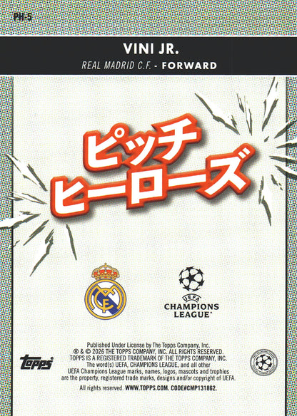2025 Topps Flagship UCC Japan Pitch Heroes Vini Jr. #PH-5 Real Madrid