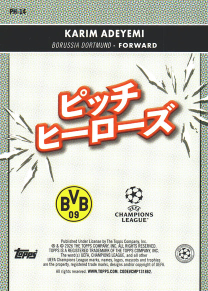 2025 Topps Flagship UCC Japan Pitch Heroes Karim Adeyemi #PH-14 Borussia Dortmund
