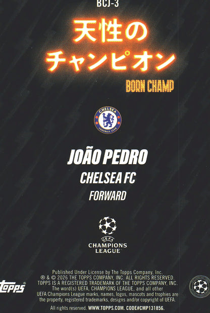 2025 Topps Flagship UCC Japan Sunflowers BCJ João Pedro #BCJ-3 Chelsea FC