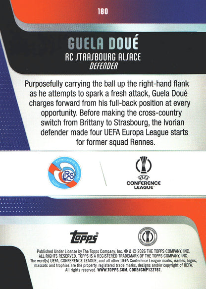 2025 Topps Flagship UCC Japan Sunflowers Guela Doué RC #180 RC Strasbourg Alsace