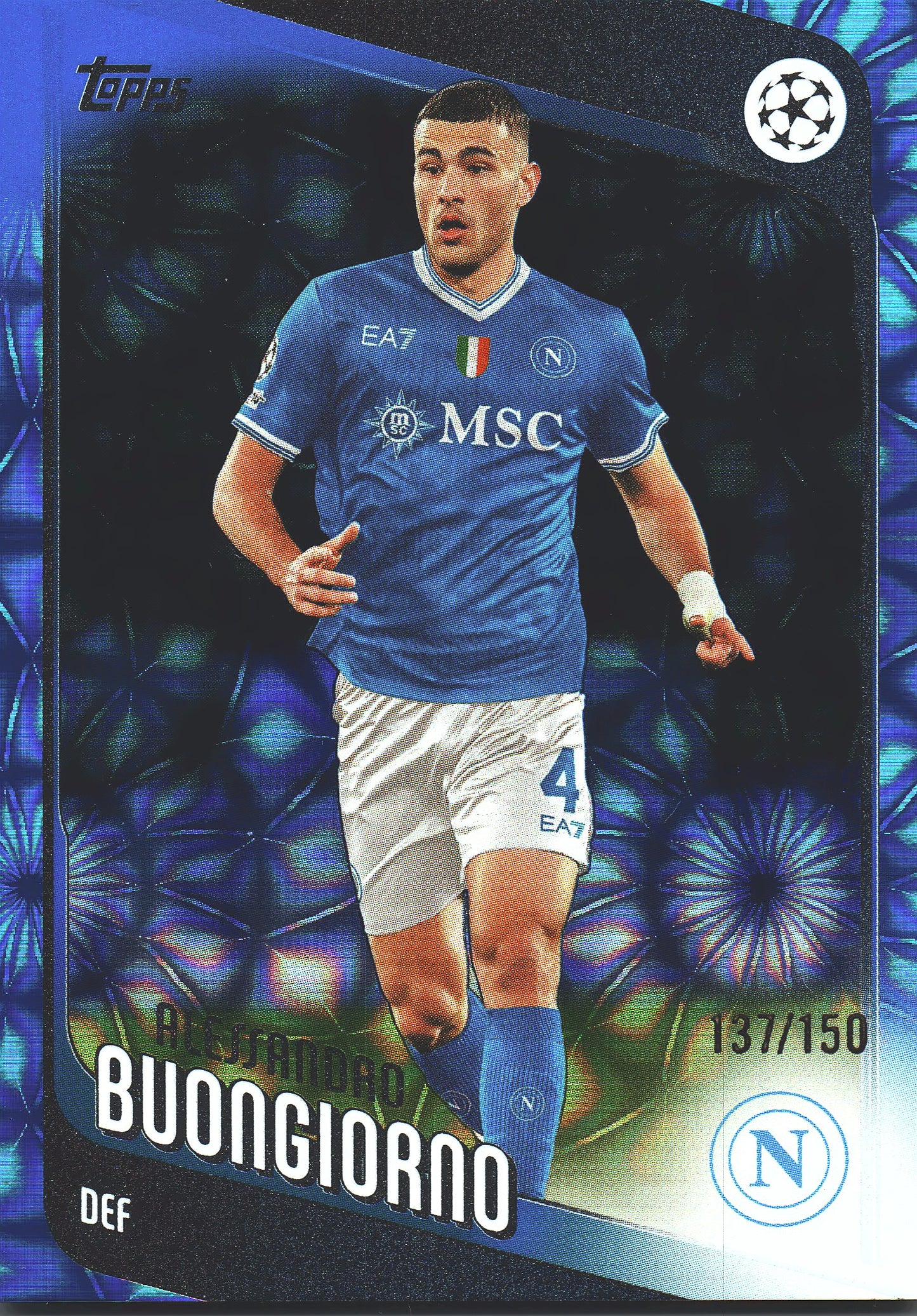 2025 Topps Flagship UCC Japan Blue Sunflowers /150 Alessandro Buongiorno #171 SSC Napoli