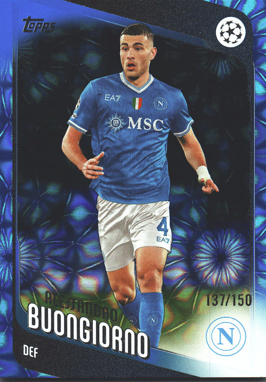 2025 Topps Flagship UCC Japan Blue Sunflowers /150 Alessandro Buongiorno #171 SSC Napoli