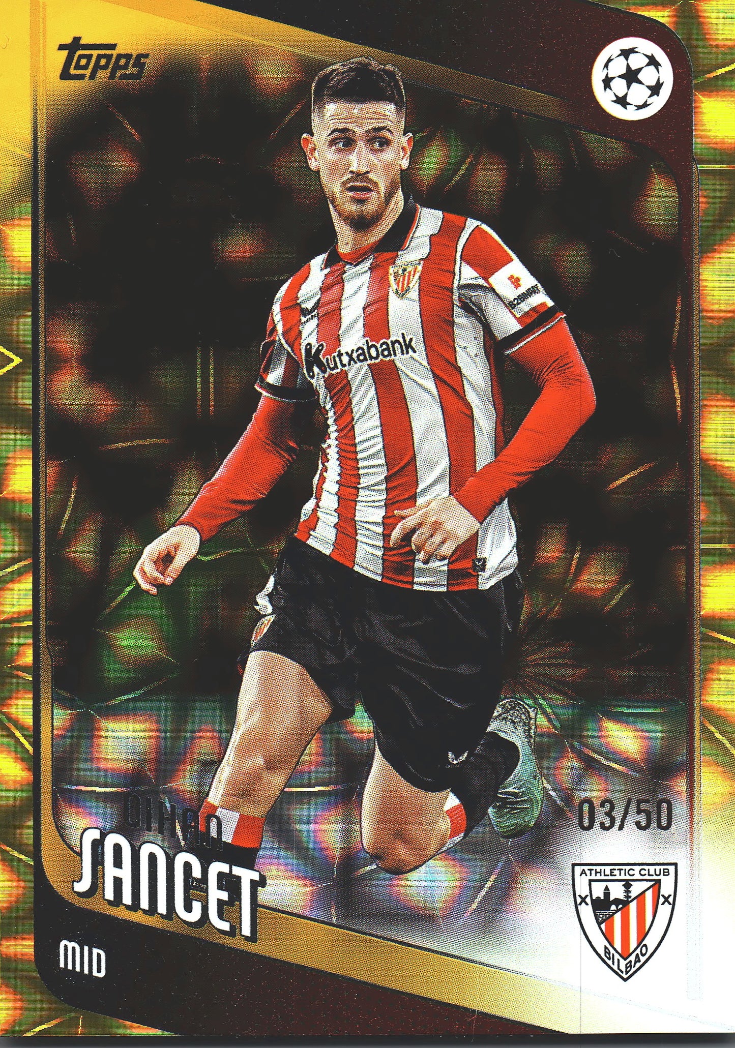 2025 Topps Flagship UCC Japan Gold Sunflowers /50 Oihan Sancet #95 Athletic Club