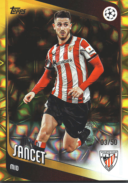 2025 Topps Flagship UCC Japan Gold Sunflowers /50 Oihan Sancet #95 Athletic Club
