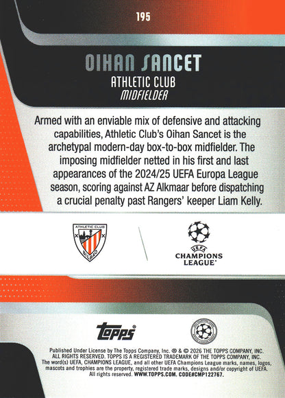 2025 Topps Flagship UCC Japan Gold Sunflowers /50 Oihan Sancet #95 Athletic Club