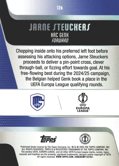 2025 Topps Flagship UCC Japan Green Sunflowers /99 Jarne Steuckers #126 KRC Genk