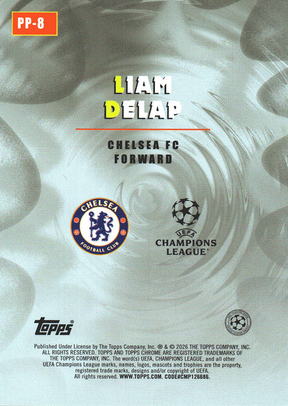 2025 Topps Chrome UCC Power Players Liam Delap #PP-8 Chelsea FC