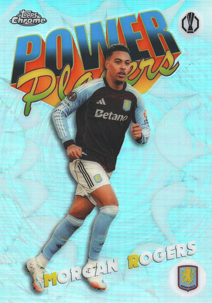 2025 Topps Chrome UCC Power Players Morgan Rogers #PP-23 Aston Villa