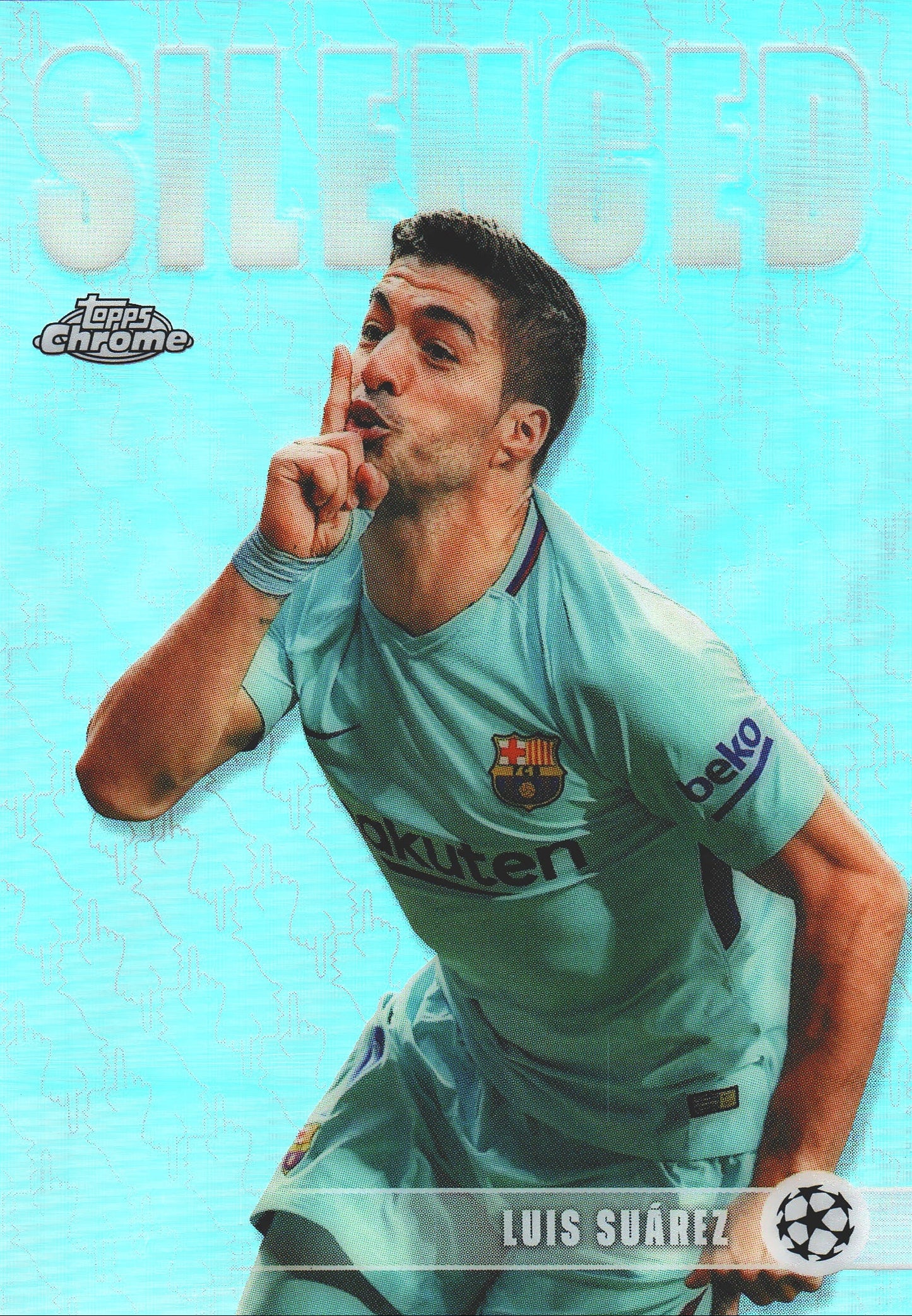 2025 Topps Chrome UCC Silenced Luis Suárez #SHH-4 FC Barcelona
