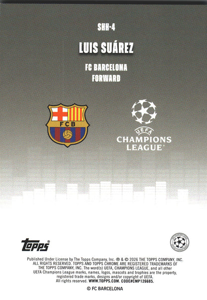 2025 Topps Chrome UCC Silenced Luis Suárez #SHH-4 FC Barcelona
