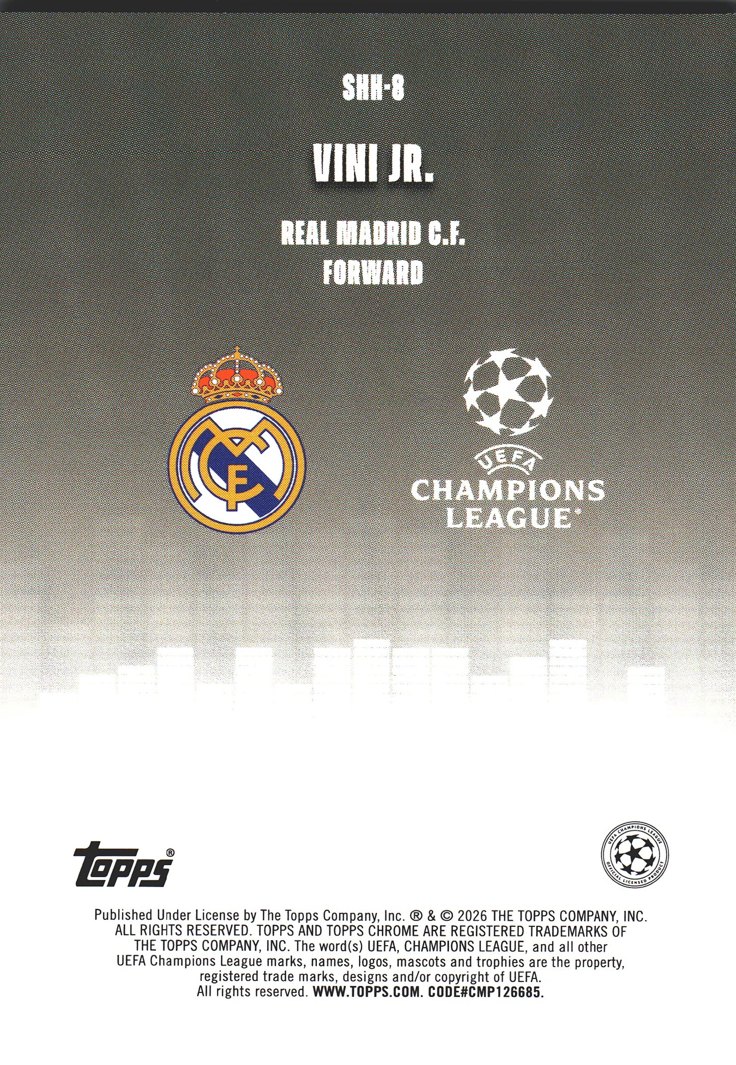 2025 Topps Chrome UCC Silenced Vini Jr. #SHH-8 Real Madrid
