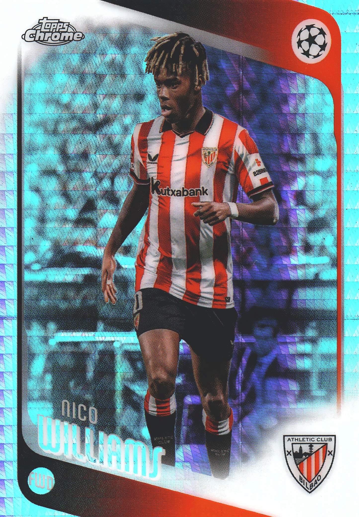 2025 Topps Chrome UCC Prism Nico Williams #38 Athletic Bilbao
