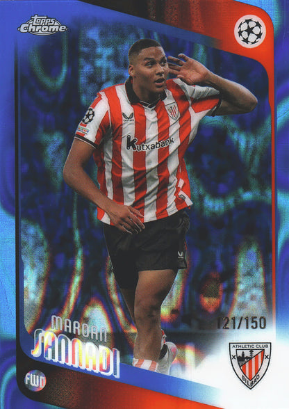 2025 Topps Chrome UCC Blue /150 Maroan Sannadi #105 Athletic Bilbao
