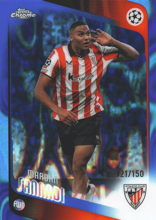 2025 Topps Chrome UCC Blue /150 Maroan Sannadi #105 Athletic Bilbao