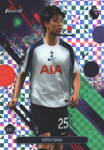 2025 Topps Finest Premier League Checkerboard Kota Takai RC #92 Tottenham Hotspur
