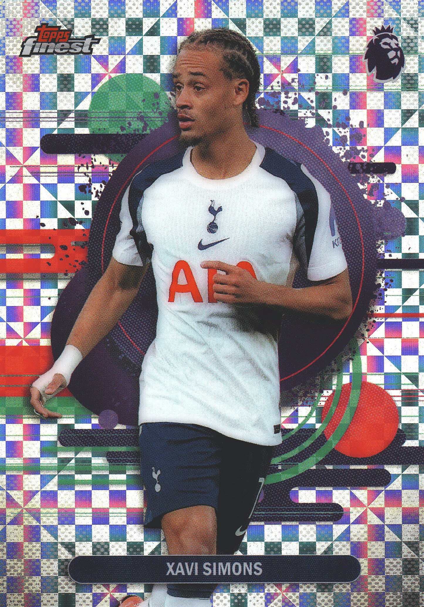 2025 Topps Finest Premier League Checkerboard Xavi Simons #188 Tottenham Hotspur