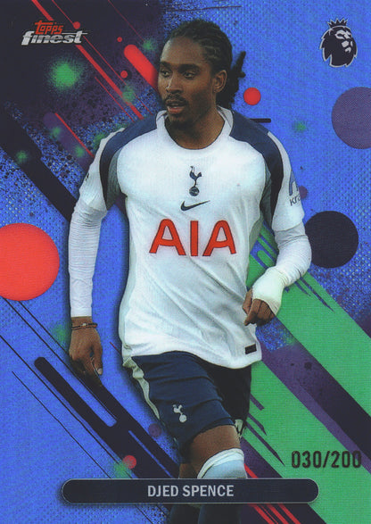 2025 Topps Finest Premier League Blue /200 Djed Spence #89 Tottenham Hotspur