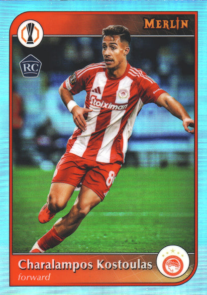 2024 Topps Chrome Merlin Refractor Charalampos Kostoulas RC #180 Olympiacos