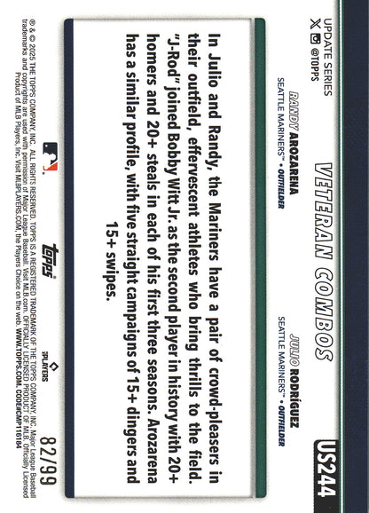 2025 Topps Series Update Start the Show Green /99 #US244 Seattle Mariners