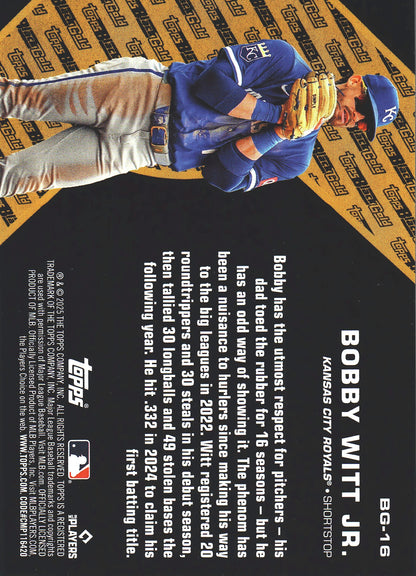 2025 Topps Update Black Gold Bobby Witt Jr. #BG-16 Kansas City Royals