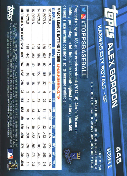 2017 Topps Series 2 All-Star Game Alex Gordon #445 Kansas City Royals
