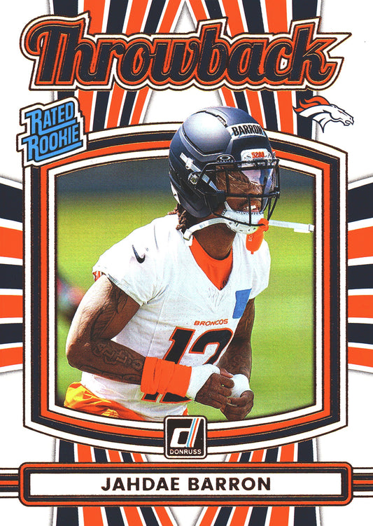 2025 Panini Donruss Rated Rookies Throwback Jahdae Barron #24 Denver Broncos