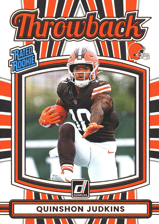 2025 Panini Donruss Rated Rookies Throwback Quinshon Judkins #26 Cleveland Browns