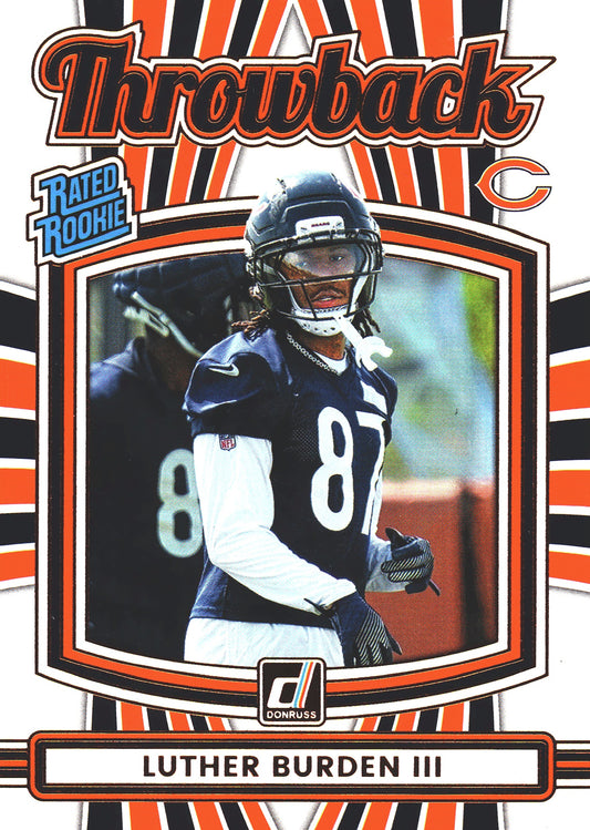 2025 Panini Donruss Rated Rookies Throwback Luther Burden III #42 Chicago Bears