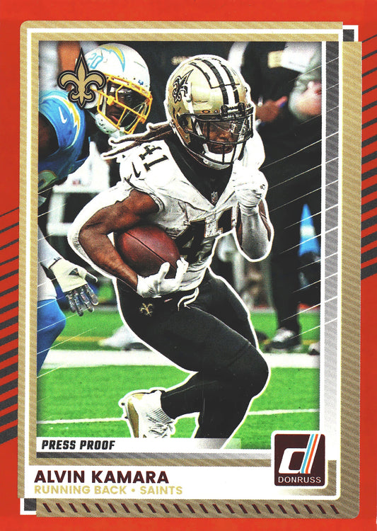 2025 Panini Donruss Press Proofs Red Alvin Kamara #8 New Orleans Saints