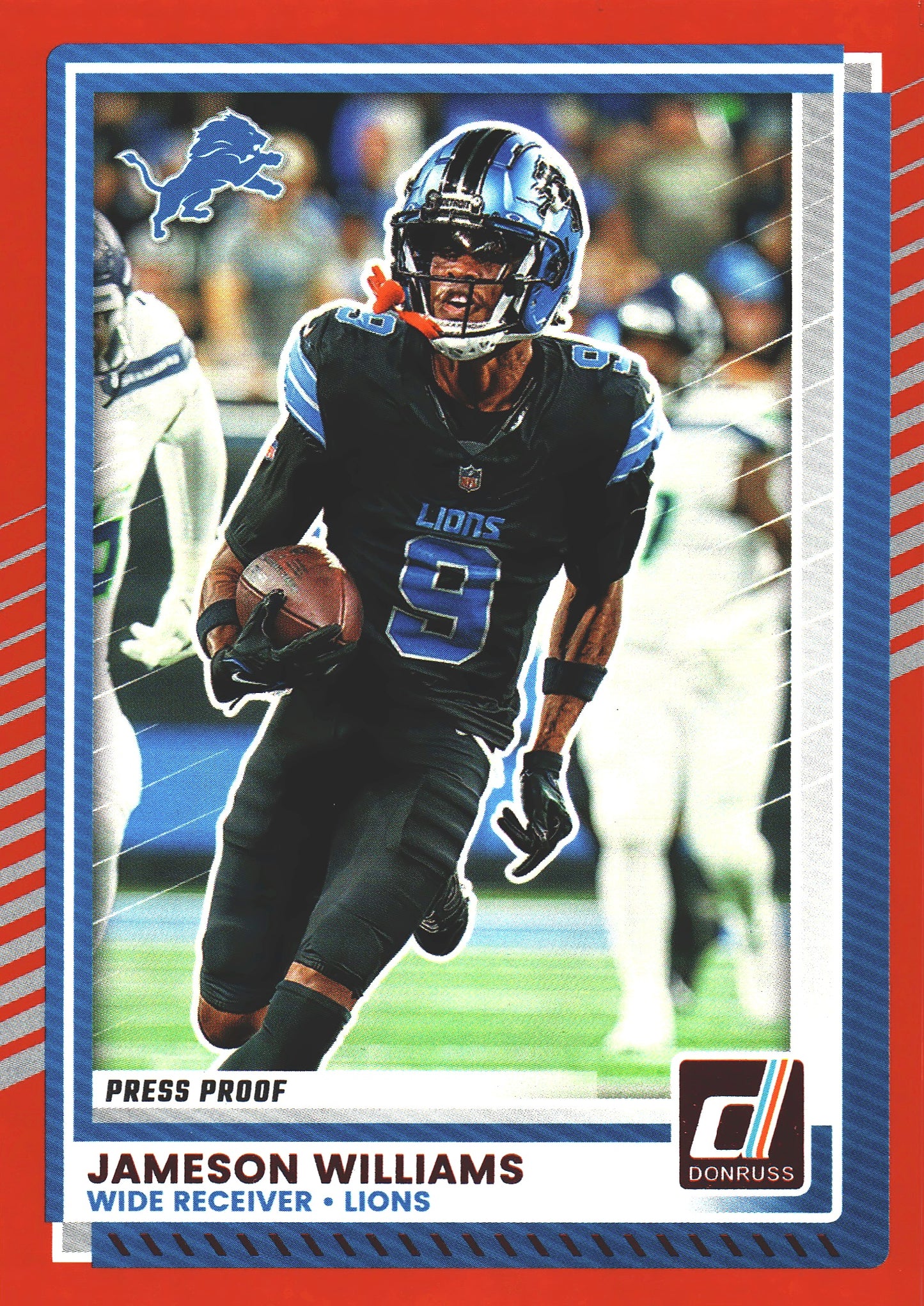 2025 Panini Donruss Press Proofs Red Jameson Williams #9 Detroit Lions
