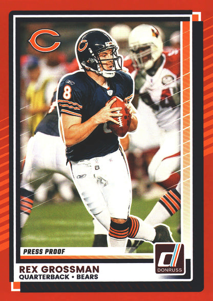 2025 Panini Donruss Press Proofs Red Rex Grossman #86 Chicago Bears