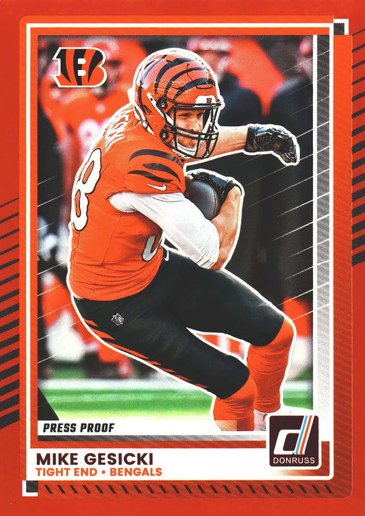 2025 Panini Donruss Press Proofs Red Mike Gesicki #139 Cincinnati Bengals