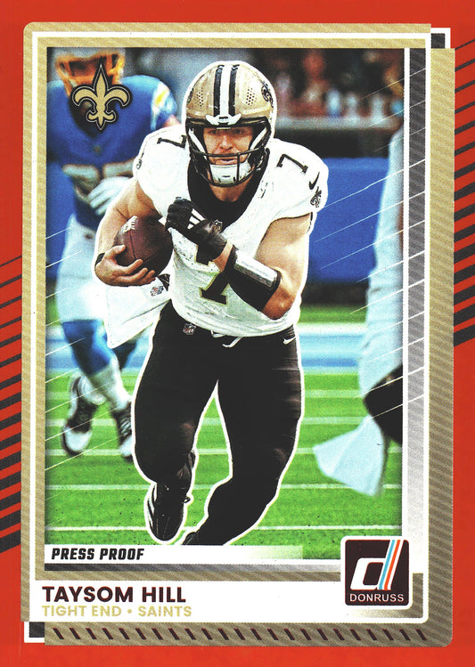 2025 Panini Donruss Press Proofs Red Taysom Hill #168 New Orleans Saints